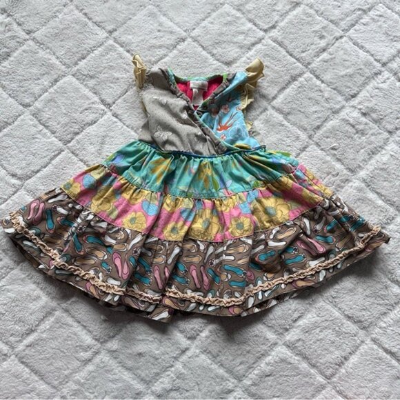 Matilda Jane | Multi Color Butterfly Rollercoaster Tiered Dress | Size 2 - Picture 2 of 7